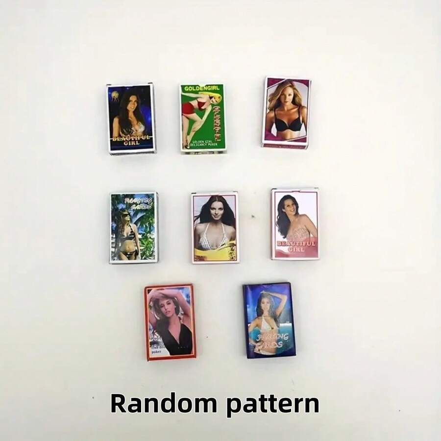 1 副随机性感女孩印花扑克牌、迷你派对扑克牌、沙滩比基尼扑克牌、成人泳装扑克牌、创意桌面游戏扑克牌，适合家庭聚会、户外休闲（随机图案） - 彩色 - 查看 1