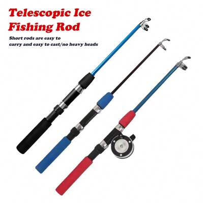 1 pieza Caña de pesca de hielo portátil, Caña de pesca de invierno mini y Caña de langostinos, Rendimiento estable, Fácil de usar y transportar, Equipo de pesca, Accesorios de pesca