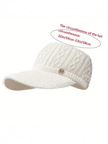 Aylhfo 1pc Autumn/Winter New Women's Elastic Knitted Ponytail Baseball Hat With Ear Protection Device Autumn/Winter Thick Windproof And Warm Knitted Hat Lightweight Sunshade Hat Women's Fashion Clothing Accessories