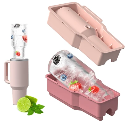 Silicone Ice Cube Tray For Cups - Perfect For Coffee, Tea, Whiskey & Cocktails - Fits 20oz, 30oz, 40oz Sizes, Summer Ice Trays /Bins, Suitable For Cup, Summer Ice Bin & Tray, Kitchen Accessories