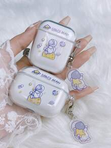 1 件透明 TPU 防摔耳机保护壳，带金属扣，适用于 Apple 系列耳机 - 彩色 - 查看 2