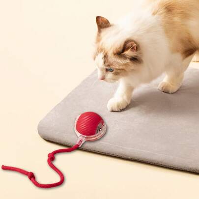 USB Rechargeable Long Tail Interactive Ball Cat Toy, Cat Training Toy For Observing And Chasing, Suitable For All Breeds, Battery Capacity: 150mAh