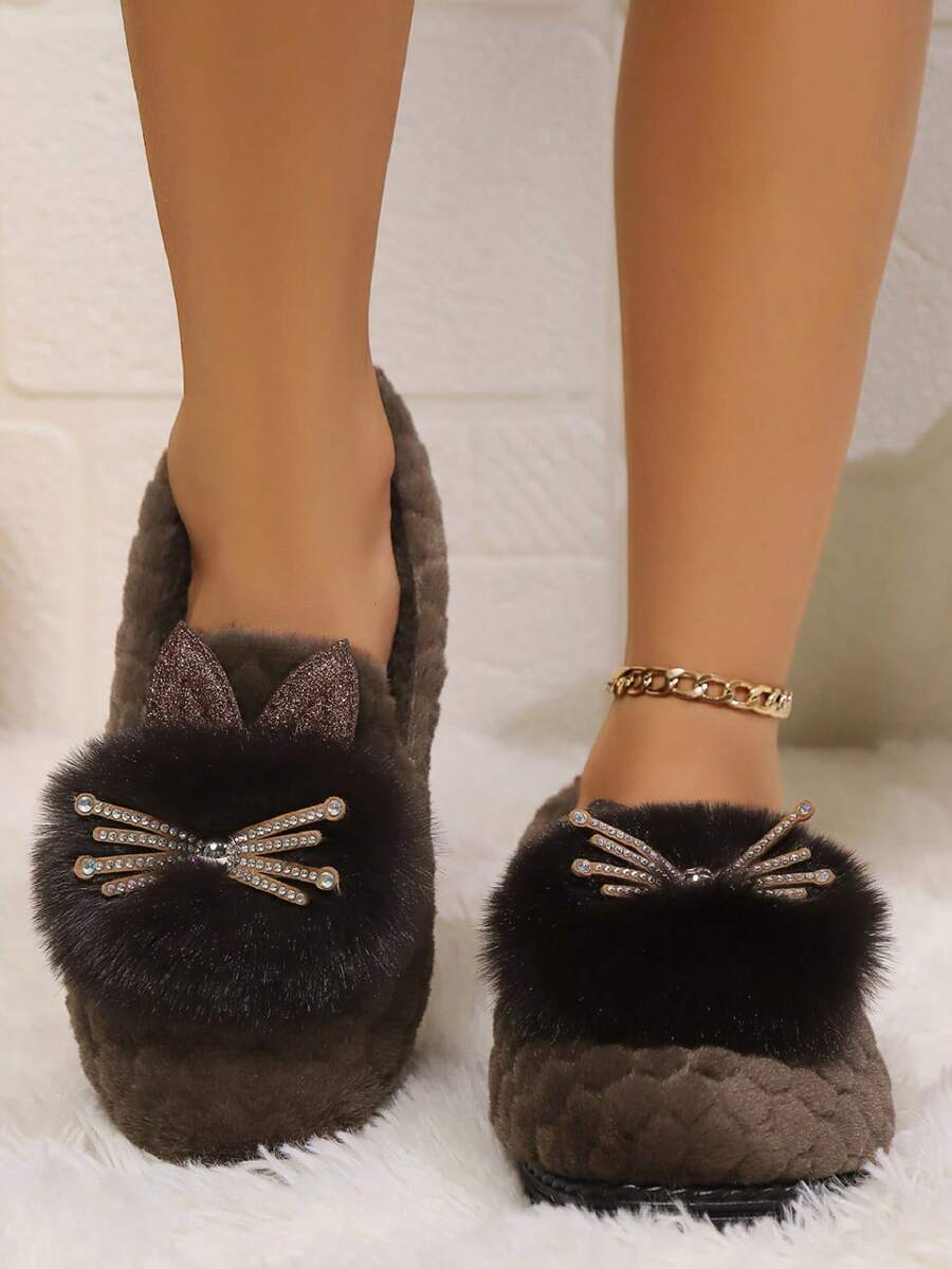 Giày lười đế bằng cổ thấp thông thường mới 2024, giày nữ đa năng cho mùa đông - Cà phê nâu - Xem 1