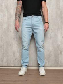 KIT Men's Skinny Jeans Original Elastane Premium Quality - 中等水洗藍 - 查看 5