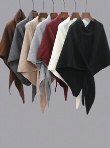 1buc eșarfă triunghiulară, ocazională, ușoară, coreeană, în amestec de lână, cu mai multe uzuri, încalzitoare pentru gât, culoare solidă, potrivită pentru toate anotimpurile