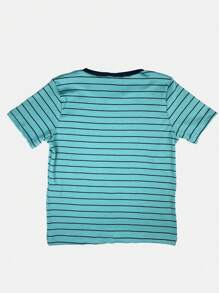K&K FASHION Ribbed Striped T-Shirt - Green Water - View 7