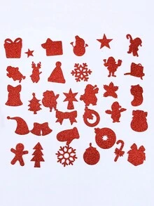 Miếng dán trang trí Giáng sinh lấp lánh DIY Miếng dán nhỏ tự dính 1 cái - Nhiều màu - Xem 2