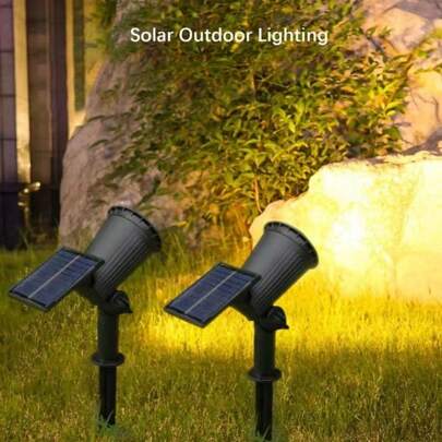 Solarbetriebener wasserdichter Außenscheinwerfer mit Dual-Use, IP65 wasserdichte LED-Beleuchtung, Solargartenleuchte, kostenneutrale Stromversorgung für Hof, Garten, Camping, Heimdekoration. Tolles Geschenk für Eltern, Freunde