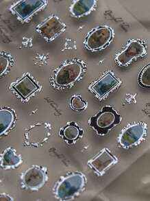 1pc Frame Picture Nail Charm Sticker DIY Art Baroque Style Autumn Nail Art Decoration Ornaments