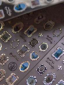 1pc Frame Picture Nail Charm Sticker DIY Art Baroque Style Autumn Nail Art Decoration Ornaments
