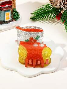 1 kẹp tóc trang trí Giáng sinh - Kẹp tóc lấp lánh dễ thương hình ông già Noel, cây thông Noel, người tuyết, lớp hoàn thiện mờ, tuyệt vời cho vẻ ngoài ngày lễ, tiệc tùng - Nhiều màu - Xem 6