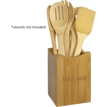 1pc,Top Notch Kitchenware Premium Bamboo Kitchen Utensil Holder And Organizer | Stylish Spoon Holder | Ideal Kitchen Utensil Organizer For Cooking | Natural Wood Flatware Organizer