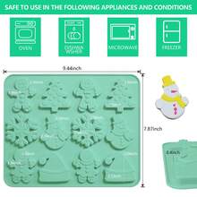 1 件圣诞硅胶模具、巧克力模具、雪人树巧克力蛋糕模具节日装饰厨房烘焙工具手工皂蜡烛用于糖果饼干 - 彩色 - 查看 5