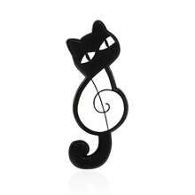 1 chiếc trâm cài hình mèo nốt nhạc piano sáng tạo, phím đàn piano đen trắng có tượng mèo dễ thương, trâm cài động vật kỳ quặc, trâm cài hoạt hình, trâm cài giọt dầu, phụ kiện thời trang vui nhộn & quà tặng cho bạn bè, ngày lễ (Giáng sinh, Năm mới, Ngày lễ tình nhân) - Nhiều màu - Xem 10