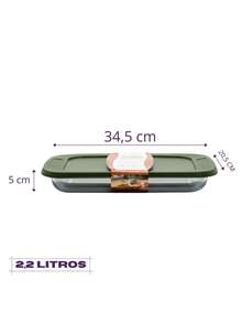 Set Of 4 Airtight Glass Baking Dishes With Lids 2-1.6L And 2-2.2L - trắng - Xem 2