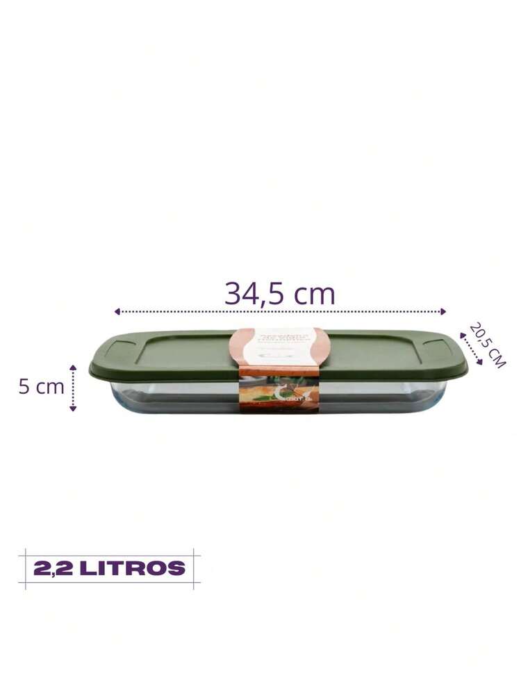 Set Of 4 Airtight Glass Baking Dishes With Lids 2-1.6L And 2-2.2L - trắng - Xem 2