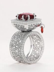 1 PC Gorgeous Green Cubic Zirconia Ring For Women For Wedding Engagement Party Jewelry Valentine's Day Gift,Mom,Mother,Mother's Day,Gift