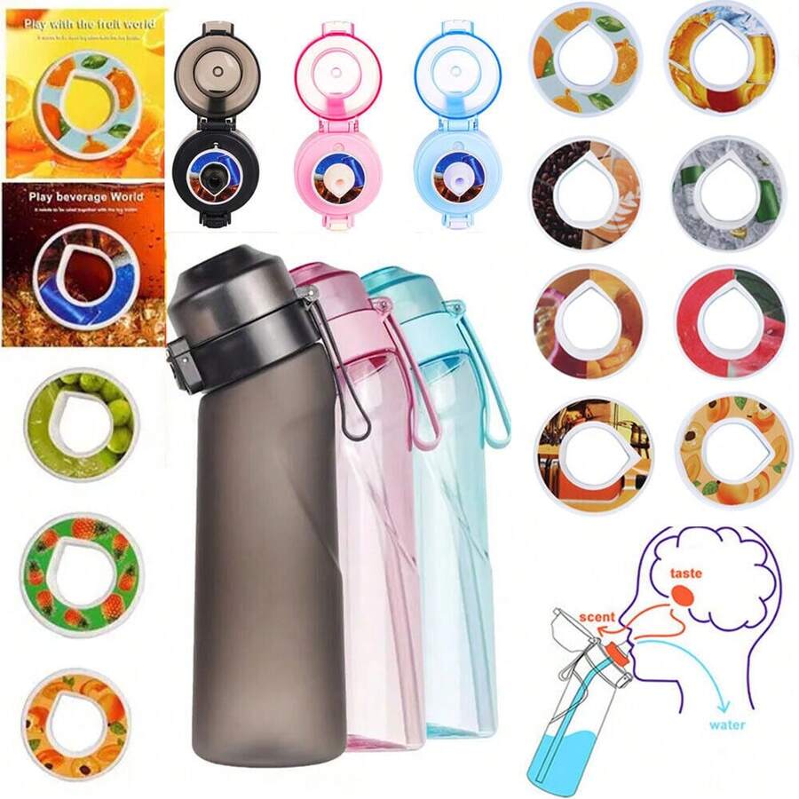 650ml Water Bottles With 7 Fruit Fragrance Bottle Flavored Taste Pods