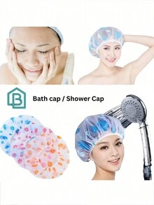 Mũ tắm chống thấm nước có thể tái sử dụng 10/5/3/1 chiếc, dùng để gội đầu, nấu ăn hoặc chống bụi, làm bằng chất liệu PEVA có thiết kế đàn hồi, họa tiết quả anh đào, phù hợp với phụ nữ, spa và tiệm làm tóc, màu sắc ngẫu nhiên - Nhiều màu - Xem 3