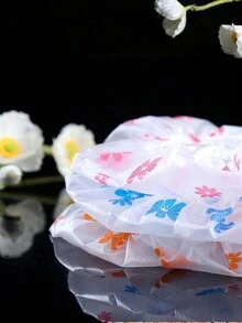 Mũ tắm chống thấm nước có thể tái sử dụng 10/5/3/1 chiếc, dùng để gội đầu, nấu ăn hoặc chống bụi, làm bằng chất liệu PEVA có thiết kế đàn hồi, họa tiết quả anh đào, phù hợp với phụ nữ, spa và tiệm làm tóc, màu sắc ngẫu nhiên - Nhiều màu - Xem 7