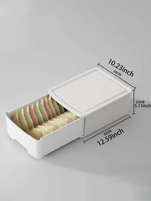 1pc Underwear Organizer Drawer Sock Underwear Storage Drawer Stackable Closet Organizers And Storage Box For Bras Socks - White - View 5