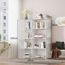 1pc Bookshelf Storage Rack, Floor Standing Simple Home Use Multi-Layer Living Room Storage Cabinet, Narrow Shelf Lean Against Wall Corner Organizer, Back To School Supplies