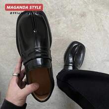 Maganda Tabi Shoes Loafer For Men And Women Split Toe Thick Sole Casual Leather Shoes - Patent Leather Black - View 3