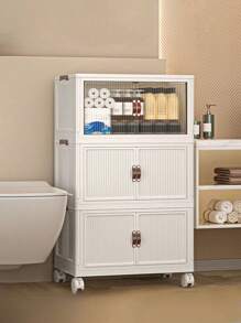 1pc Collapsible Plastic Storage Box Organizer, 1-5 Layers Stackable Storage Container With Lid And Casters, For Bedroom, Living Room, Kitchen, Study, Office, Foldable Storage Bin Decorations Decor Festival Decor Room Decor Home Decor Bed Room Decor Bedroom, Organizer, Home Storage, White T Shirt Women, Black Pants Women, Ladies Winter Clothes, Dress, - Multicolor - View 9