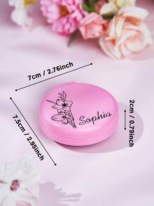 1个可定制折叠旅行镜梳，可定制姓名，圆形折叠口袋镜，个性化迷你梳子，旅行必备，旅行配件，个性化伴娘礼物，结婚纪念日礼物，情人节礼物，生日礼物，母亲节礼物，送给闺蜜的礼物，送给妈妈的礼物，送给女朋友的礼物，送给她的礼物，送给妻子的礼物 - 黑色 - 查看 8