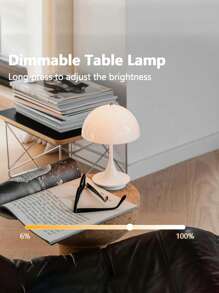 1 Stück Nachtlicht Tischlampe, Nachttischlampe, Schreibtischlampe für Zuhause, kleine Lotus Blumen Lampe, moderne berührungsempfindliche LED Pilzleuchte - drei Farbtemperaturen dimmbar, tragbare aufladbare Ambiente Lampe - mehrfarbig - Übersicht 4