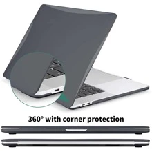 Transparente Schutzhülle kompatibel mit MacBook, robuste Schutzhülle aus Kunststoff für MacBook Air Pro (Schwarz)