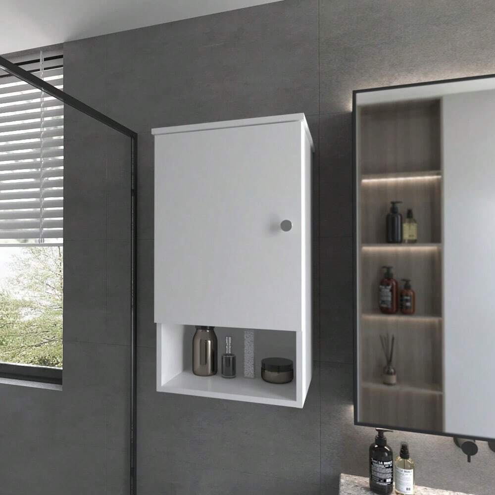 Carrizo Medicine In Melamine With One Door, White,Mmhorton