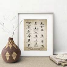 1 件复古蜜蜂海报大黄蜂苍蝇印刷昆虫插图昆虫学墙艺术帆布画教育科学墙面装饰无框可选框架 - 多色 - 查看 6