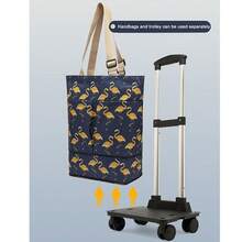 大号行李单肩包可折叠女式短途便携大容量孕妇收纳旅行行李健身包 - 藍色 - 查看 5