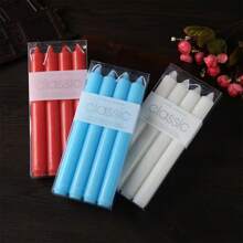 4pcs Classic European Style Smokeless Odorless Pole Wax Romantic Wedding Western Meal Ivory White Color Long Pole Candle Ornament Candle Western Banquet Candle,Room Decor,Gifts Birthday Graduation