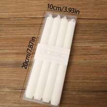 4pcs Classic European Style Smokeless Odorless Pole Wax Romantic Wedding Western Meal Ivory White Color Long Pole Candle Ornament Candle Western Banquet Candle,Room Decor,Gifts Birthday Graduation