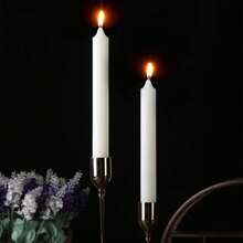 4pcs Classic European Style Smokeless Odorless Pole Wax Romantic Wedding Western Meal Ivory White Color Long Pole Candle Ornament Candle Western Banquet Candle,Room Decor,Gifts Birthday Graduation