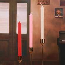 4pcs Classic European Style Smokeless Odorless Pole Wax Romantic Wedding Western Meal Ivory White Color Long Pole Candle Ornament Candle Western Banquet Candle,Room Decor,Gifts Birthday Graduation
