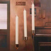 4pcs Classic European Style Smokeless Odorless Pole Wax Romantic Wedding Western Meal Ivory White Color Long Pole Candle Ornament Candle Western Banquet Candle,Room Decor,Gifts Birthday Graduation
