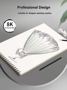 1 Sổ phác thảo, Bảng phác thảo gáy xoắn, 1 Gói 30 Tờ, Sổ phác thảo nghệ thuật không axit, Giấy phác thảo nghệ thuật vẽ và viết, Thích hợp cho họa sĩ mới vào nghề làm quà tặng Giáng sinh - Nhiều màu - Xem 4