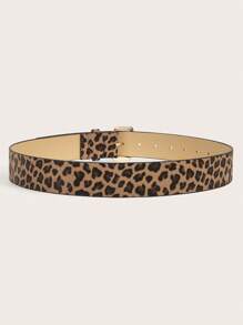 2pcs Unisex Leopard Animal Print PU Leather Fashion Casual All-Match Belt, Suitable For All Seasons Summer, School Fall, Autumn, Halloween
