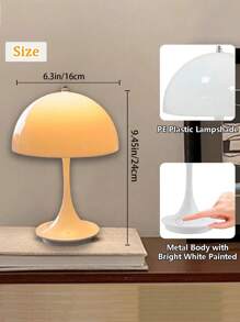1 Stück Nachtlicht Tischlampe, Nachttischlampe, Schreibtischlampe für Zuhause, kleine Lotus Blumen Lampe, moderne berührungsempfindliche LED Pilzleuchte - drei Farbtemperaturen dimmbar, tragbare aufladbare Ambiente Lampe - mehrfarbig - Übersicht 5