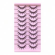 10 Pairs Super Natural Look Eyelashes, Japanese Anime Style 13mm Length, Endlessly Attractive False Eyelashes, 009 Series Full Strip Black Eyelashes Strip Lashes,Lashes,Eyelashes,Fake Lashes - Natural Lashes - View 2