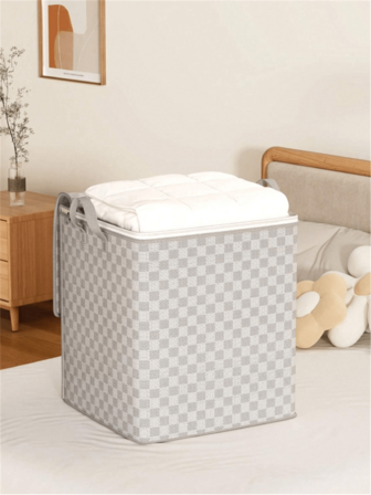 1pc Foldable Storage Bag, Non-Woven Fabric, Large Capacity Seasonal Clothing/Items Organizer For Bedroom, Dormitory Dress Pants Shoes Jeans Boots Skirt