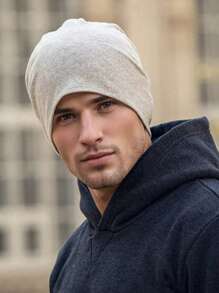 1 Pièce Casquette De Bonnet D'extérieur Décontractée En Tissu Solide Pour Homme Pour Une Utilisation Quotidienne Et Des Activités En Extérieur En Automne Et En Hiver