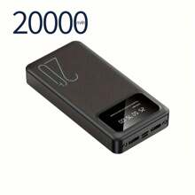 Baterie externă portabilă de mare capacitate, 10000/20000 mAh, încărcător USB portabil 5V2.1A, compatibilă cu dispozitive Android/ (ieșire 2xUSB, tip C, micro), baterie litiu-polimer cu afișaj LED și digital, stabilă