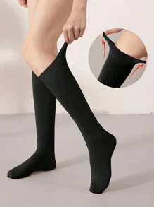 1/2/3 pary aksamitnych skarpet damskich, jednokolorowe, do połowy łydki, skarpetki na łydki, ocieplacze na nogi, skarpetki za kostkę, długie skarpetki, podkolanówki, odpowiednie na jesień i zimę, Y2K, przytulne - Wielokolorowe - Zobacz 5