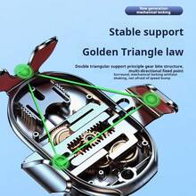 Giá đỡ điện thoại gắn cửa gió ô tô đa năng, chân đế tam giác kẹp cảm biến trọng lực - màu đen - Xem 6