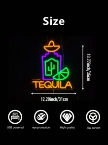1pc Neon Sign LED Decorative Light, USB Powered, Suitable For Bar, Bedroom, Party, Club, Man Cave, Nightclub, Retail Store