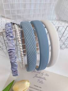 5pcs Elegant Plaid Fabric Sponge Headbands For Women, Suitable For Parties, Dancing, And Daily Wear; Perfect As Gifts For Friends,Hairband,Hair Hoop,Hair Accessories Head Accessories - Black and White - View 7